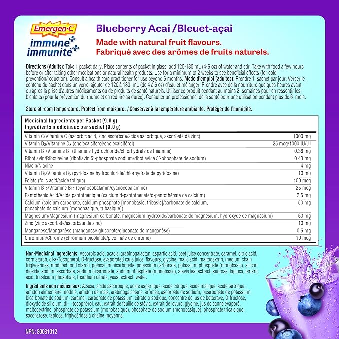 Immune Plus Blueberry-Acai | Emergen-C® | 24 Packets