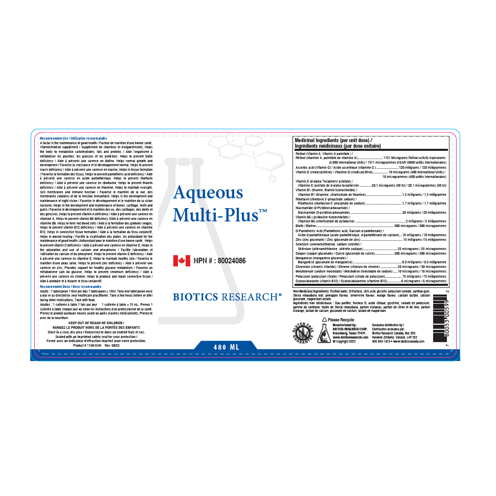 Aqueous Multi-Plus | Biotics Research® | 16 fl. oz. (473.2 ml)