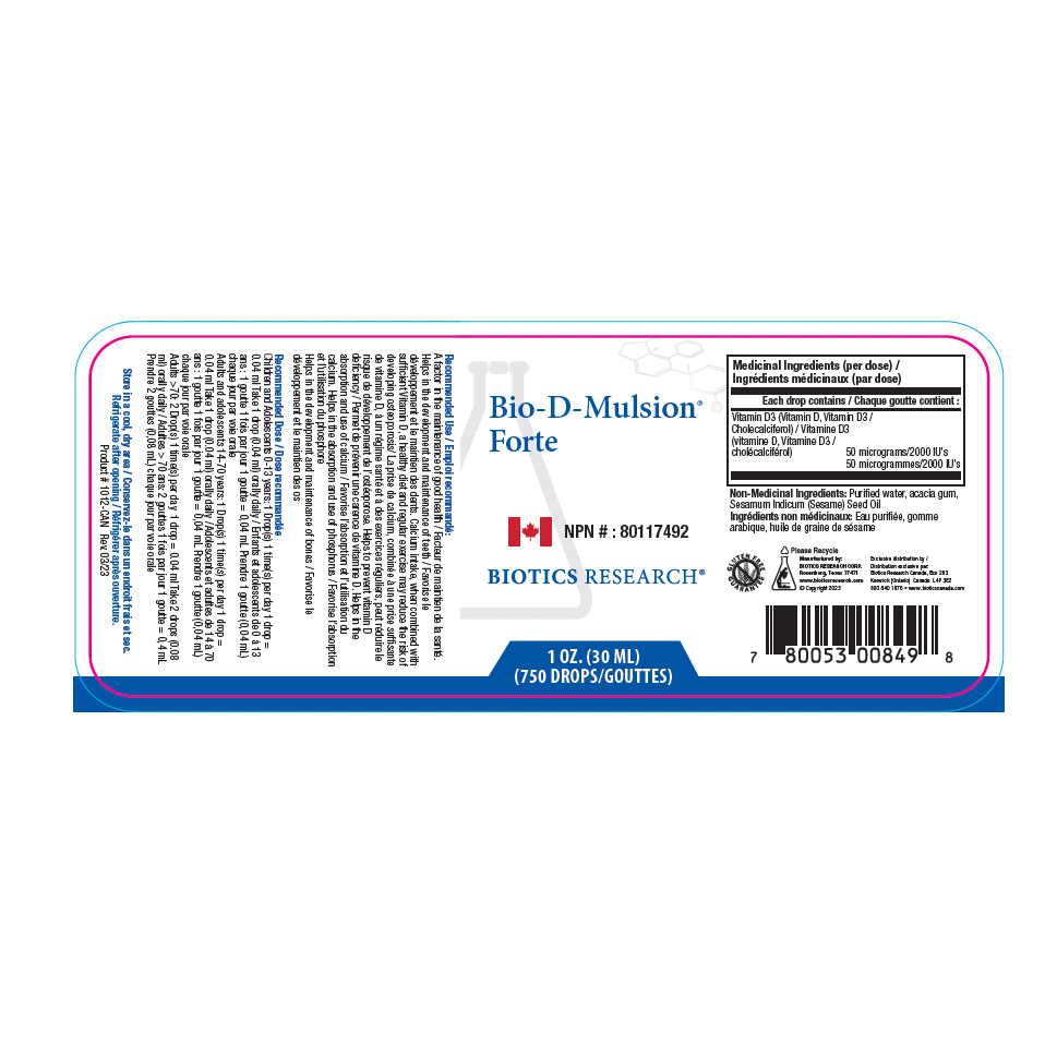 Bio-D-Mulsion Forte (2,000 IU's) | Biotics Research® | 1 fl.oz