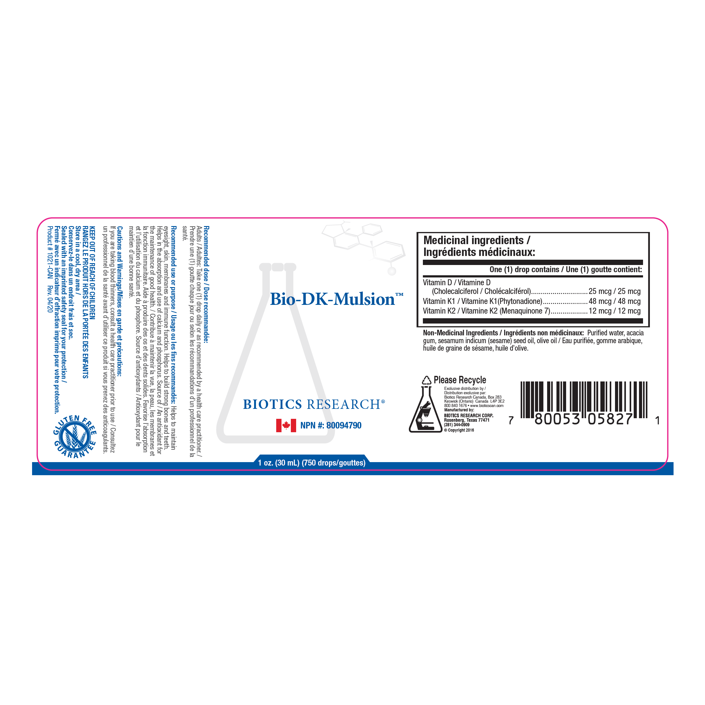 Bio-DK-Mulsion™ | Biotics Research® | 1 fl.oz
