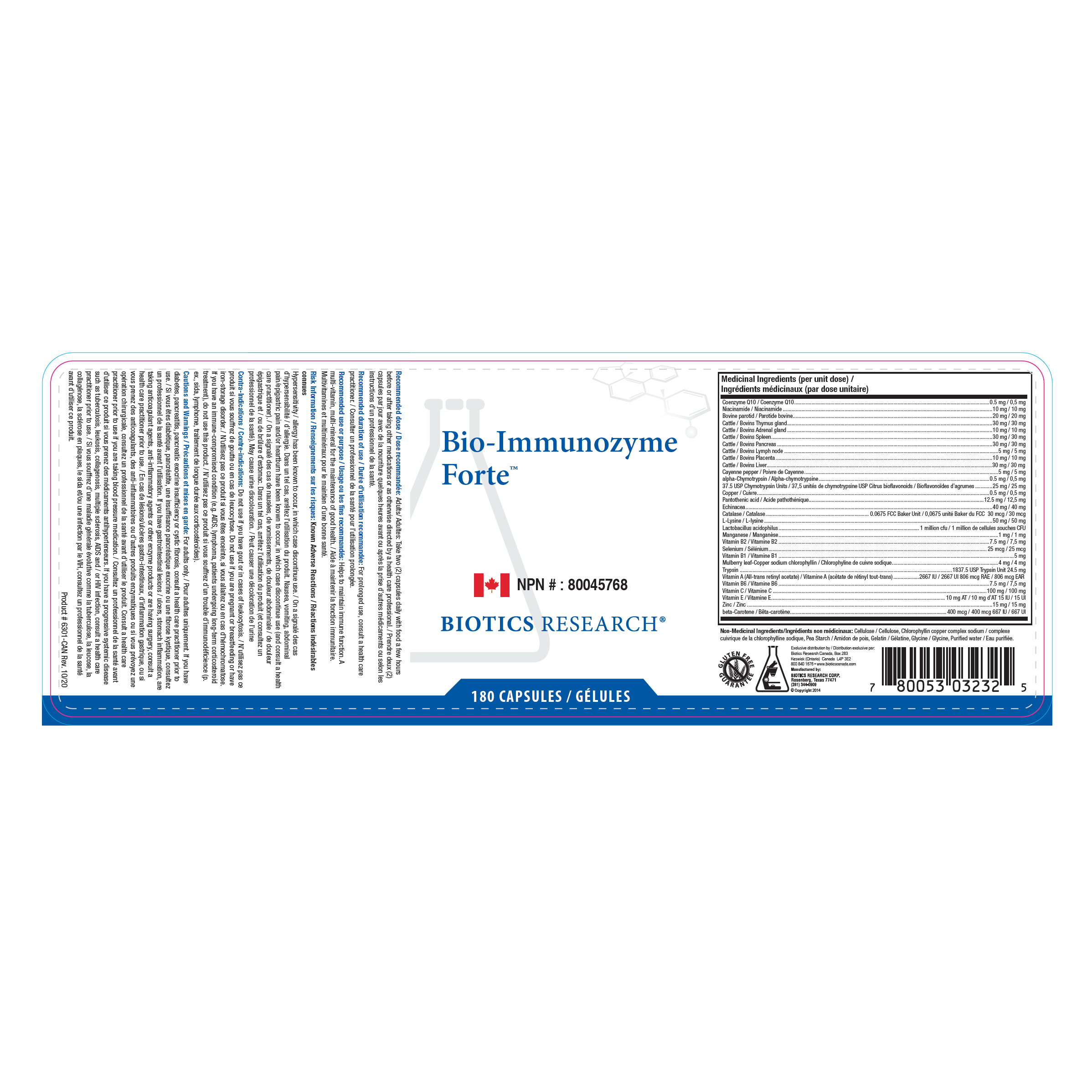 Bio-Immunozyme Forte | Biotics Research® | 90 or 180 Capsules