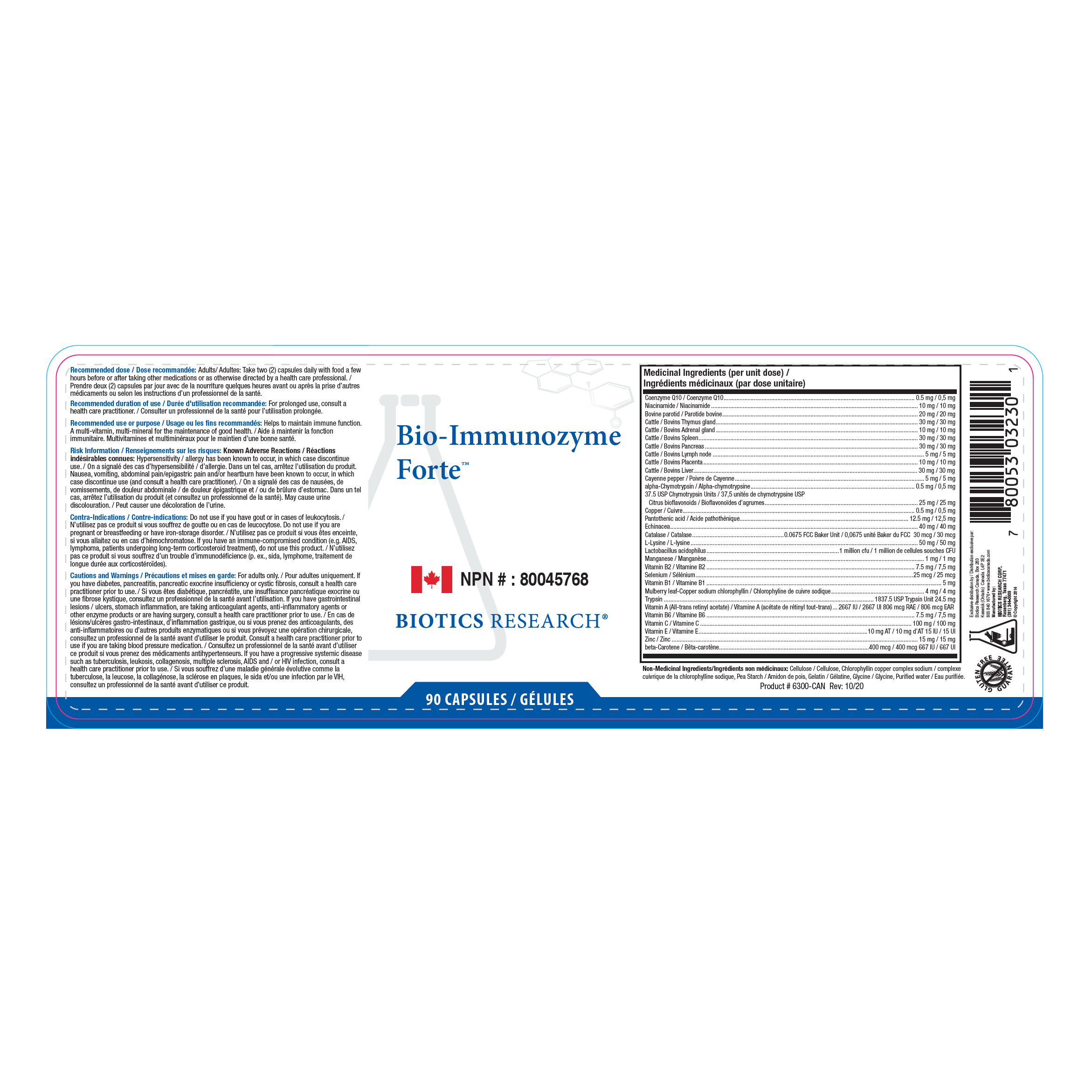 Bio-Immunozyme Forte | Biotics Research® | 90 or 180 Capsules