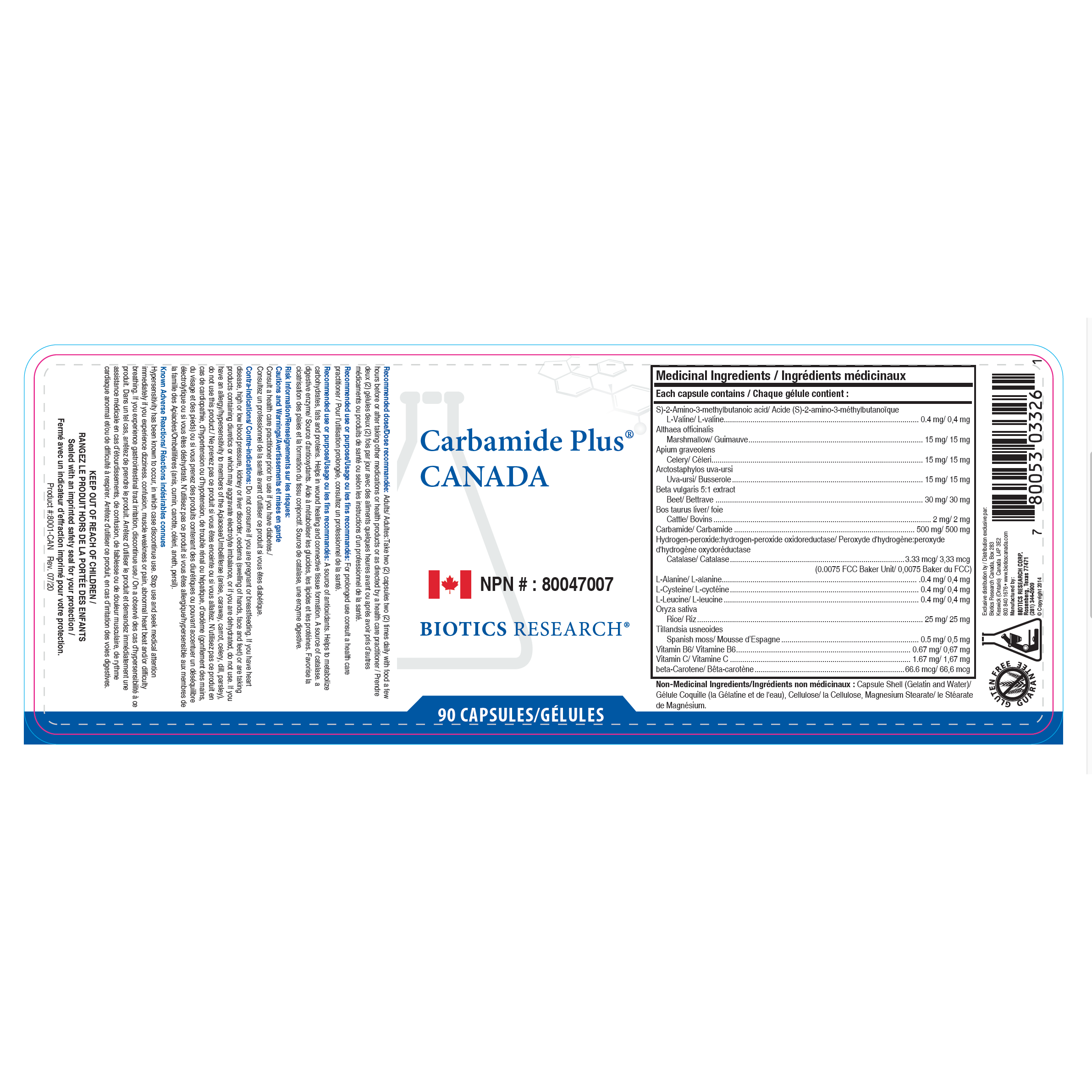 Carbamide Plus® Canada | Biotics Research® | 90 Capsules