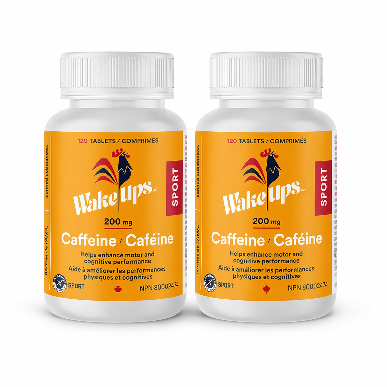 200mg Sport Certified Extra Strength Caffeine | Wake-Ups | 50 Tablets