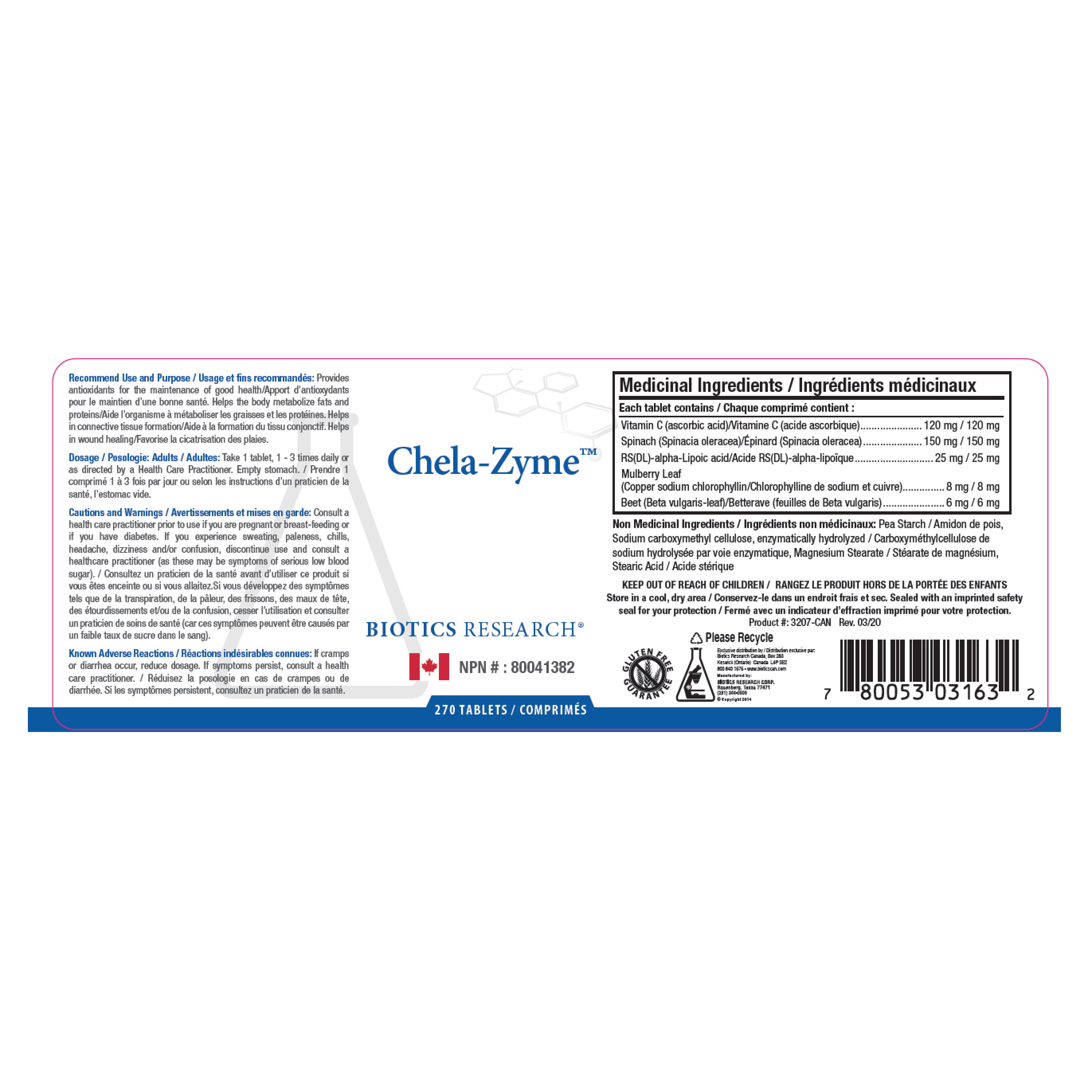 Chela-Zyme™ | Biotics Research® | 90 or 270 Tablets