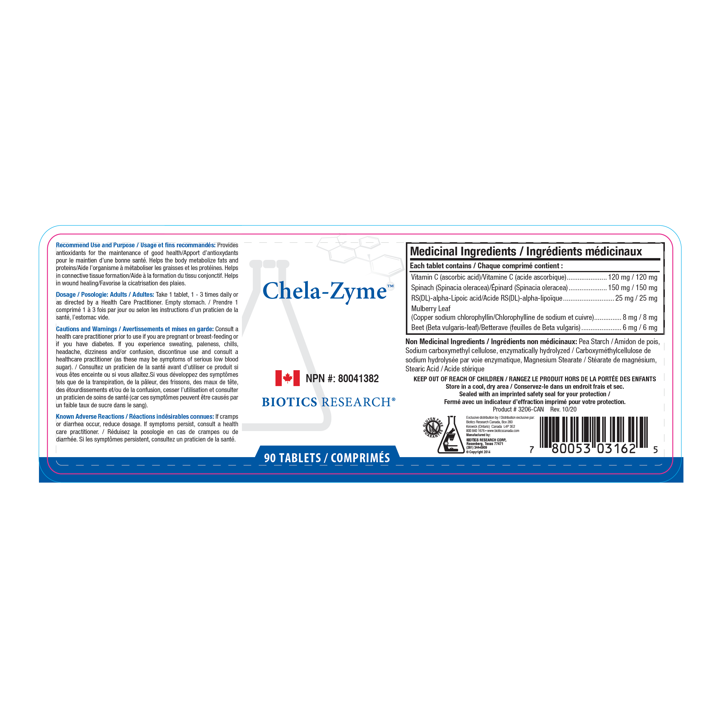 Chela-Zyme™ | Biotics Research® | 90 or 270 Tablets