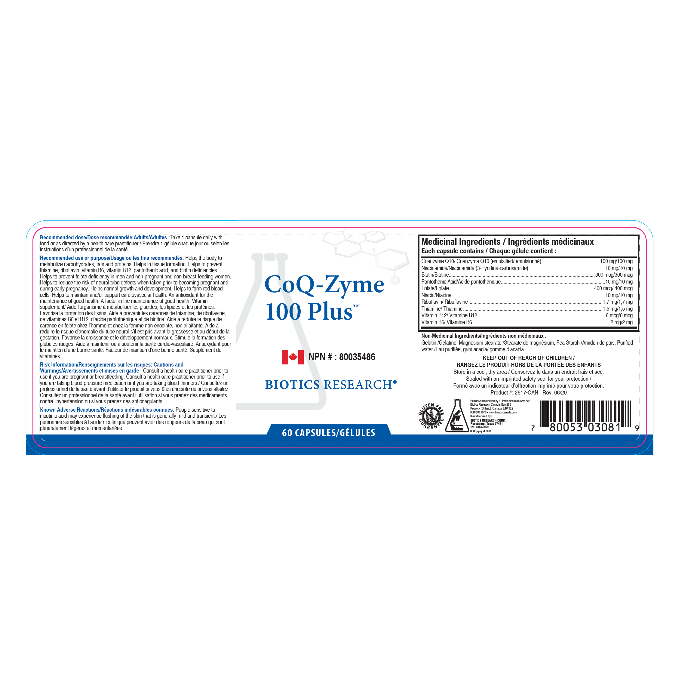 CoQ-Zyme 100 Plus™ | Biotics Research® | 60 Capsules