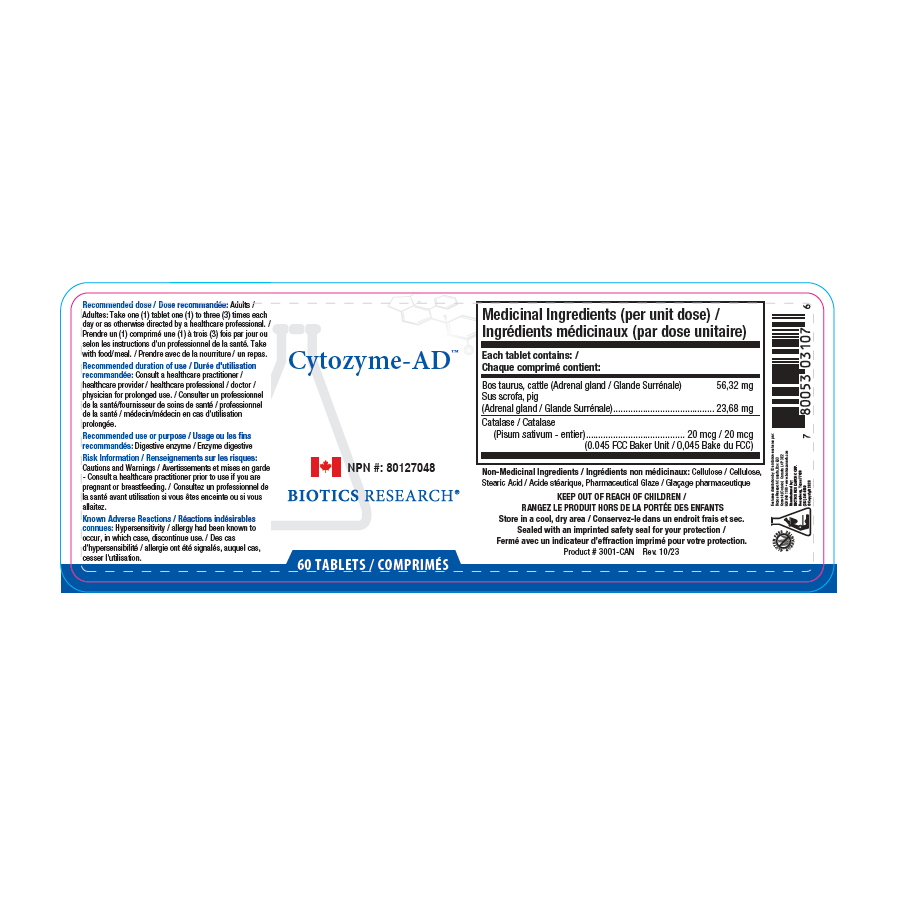 Cytozyme-AD™ | Biotics Research® | 60 OR 180 Tablets