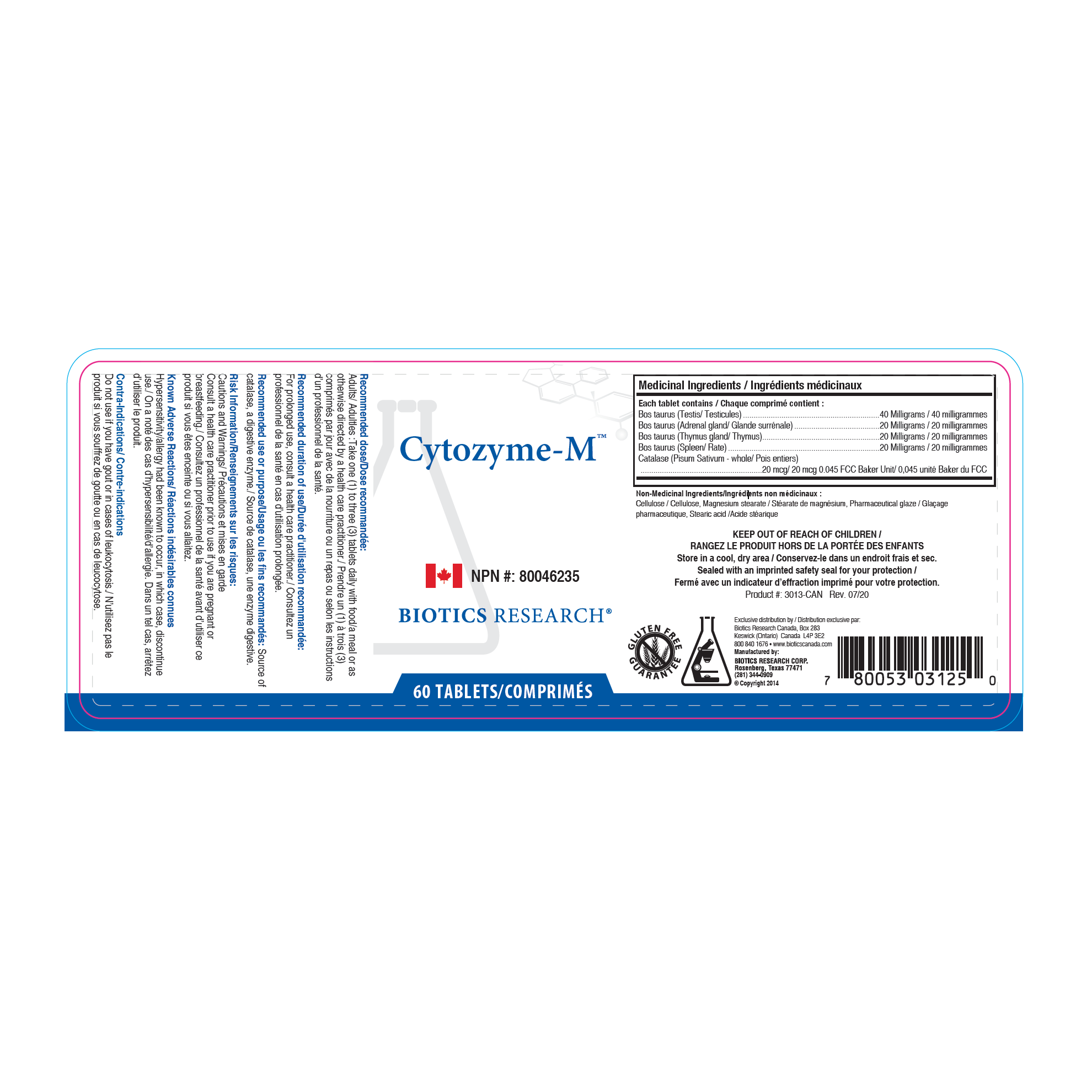Cytozyme-M™ | Biotics Research® | 60 Tablets