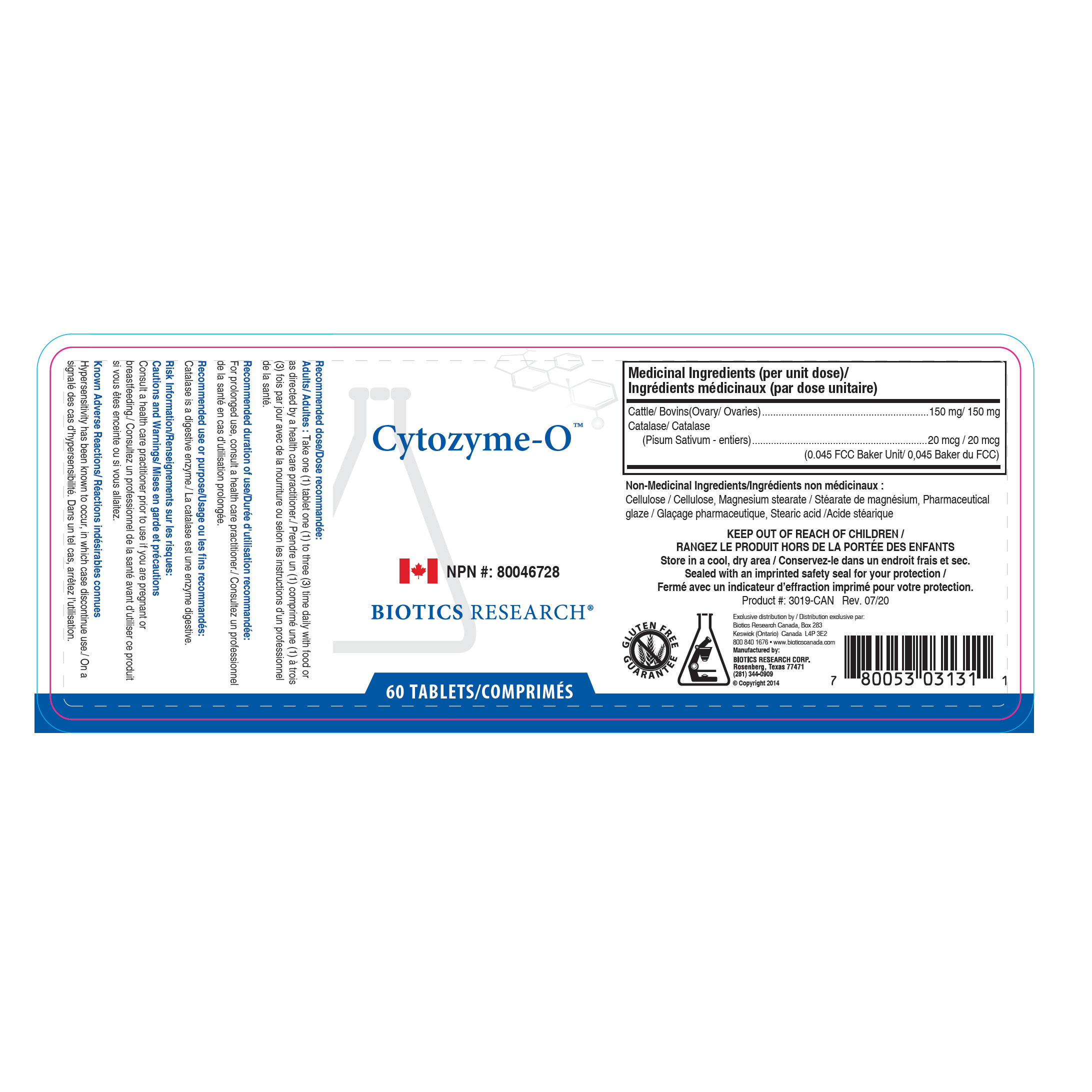 Cytozyme-O™ | Biotics Research® | 60 Tablets