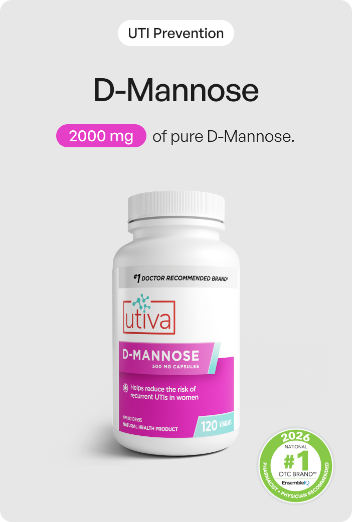D-Mannose by Utiva – Natural Urinary Tract & UTI Support | 120 Veg Capsules