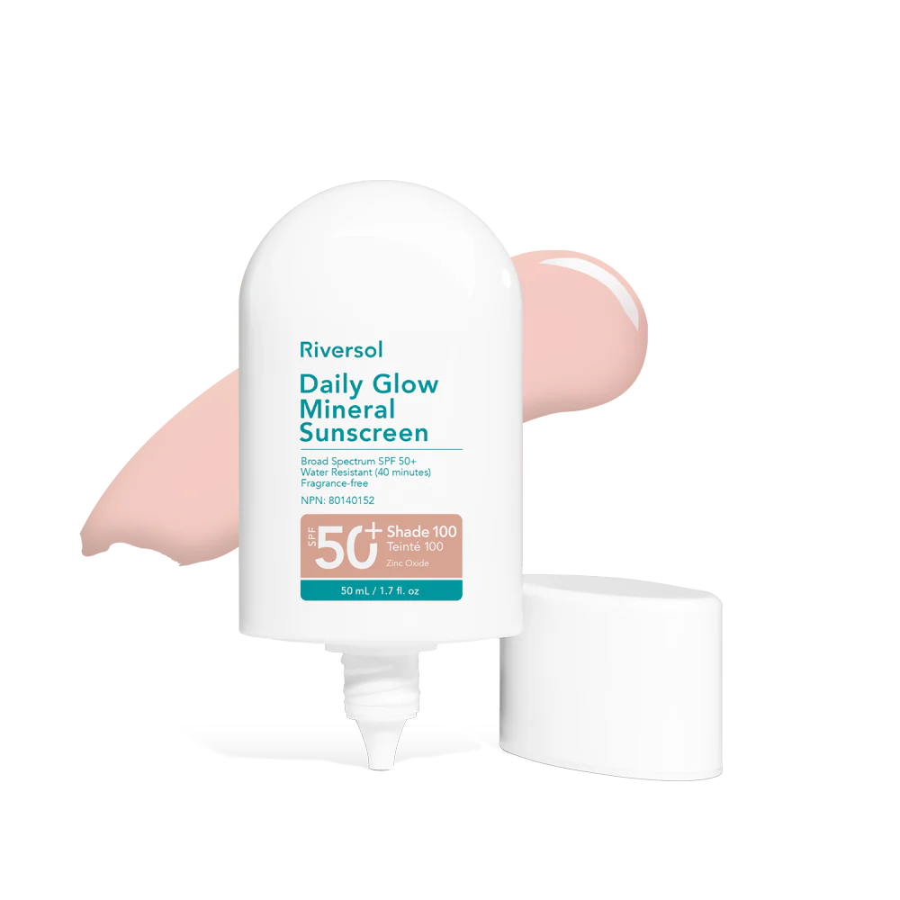 Daily Glow Mineral Sunscreen SPF 50+ by Riversol® – Broad Spectrum UV Protection & Hydration | 50 mL