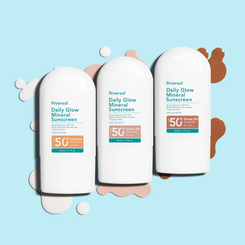 Daily Glow Mineral Sunscreen SPF 50+ by Riversol® – Broad Spectrum UV Protection & Hydration | 50 mL
