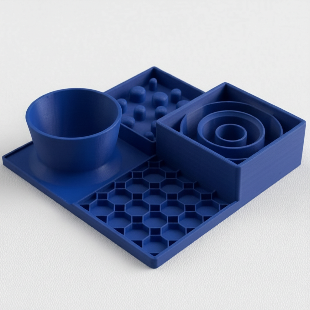 Dining Station™ | Cat & Small Dog Slow Feeder, Lick Mat & Water Bowl