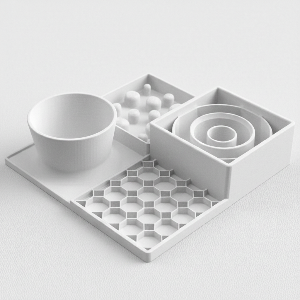 Dining Station™ | Cat & Small Dog Slow Feeder, Lick Mat & Water Bowl