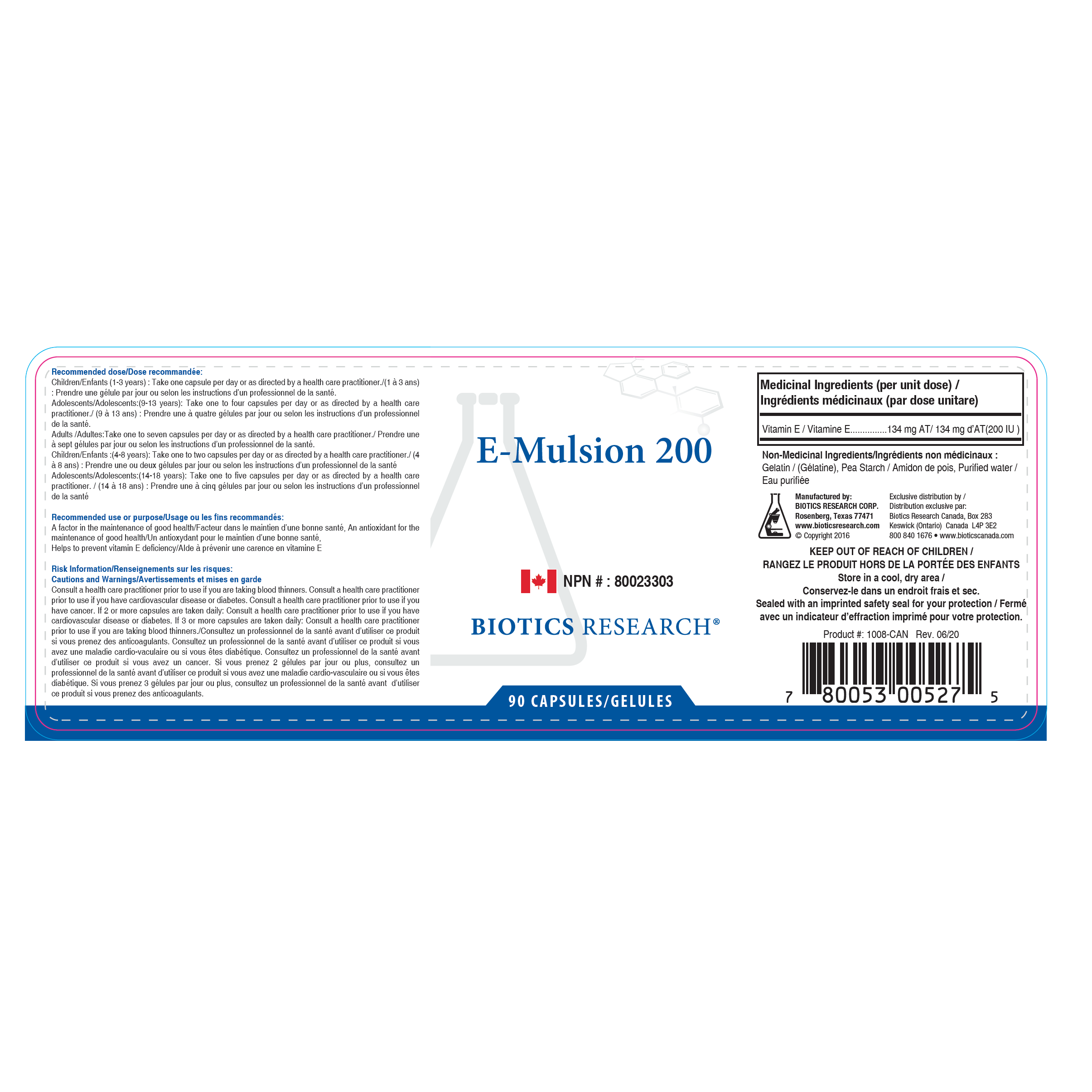 E-Mulsion200 | Biotics Research® | 90 Capsules