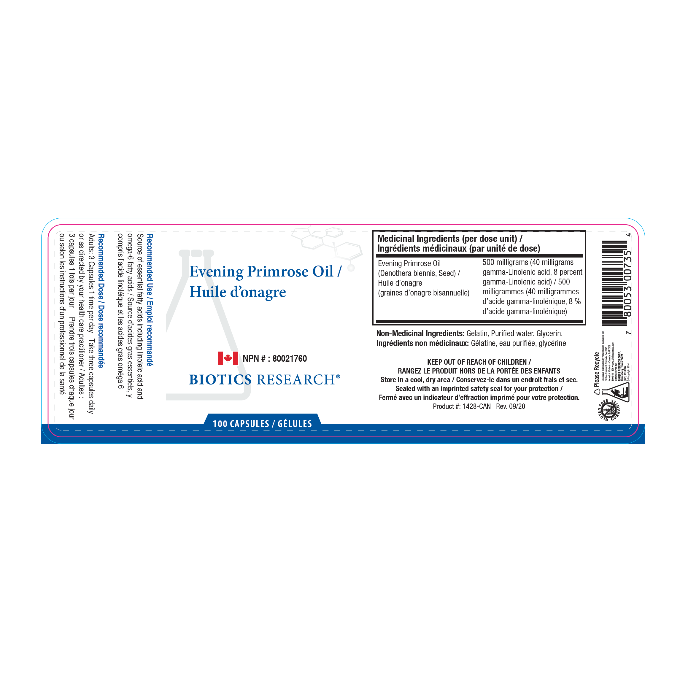 Evening Primrose Oil | Biotics Research® | 100 Softgel Capsules