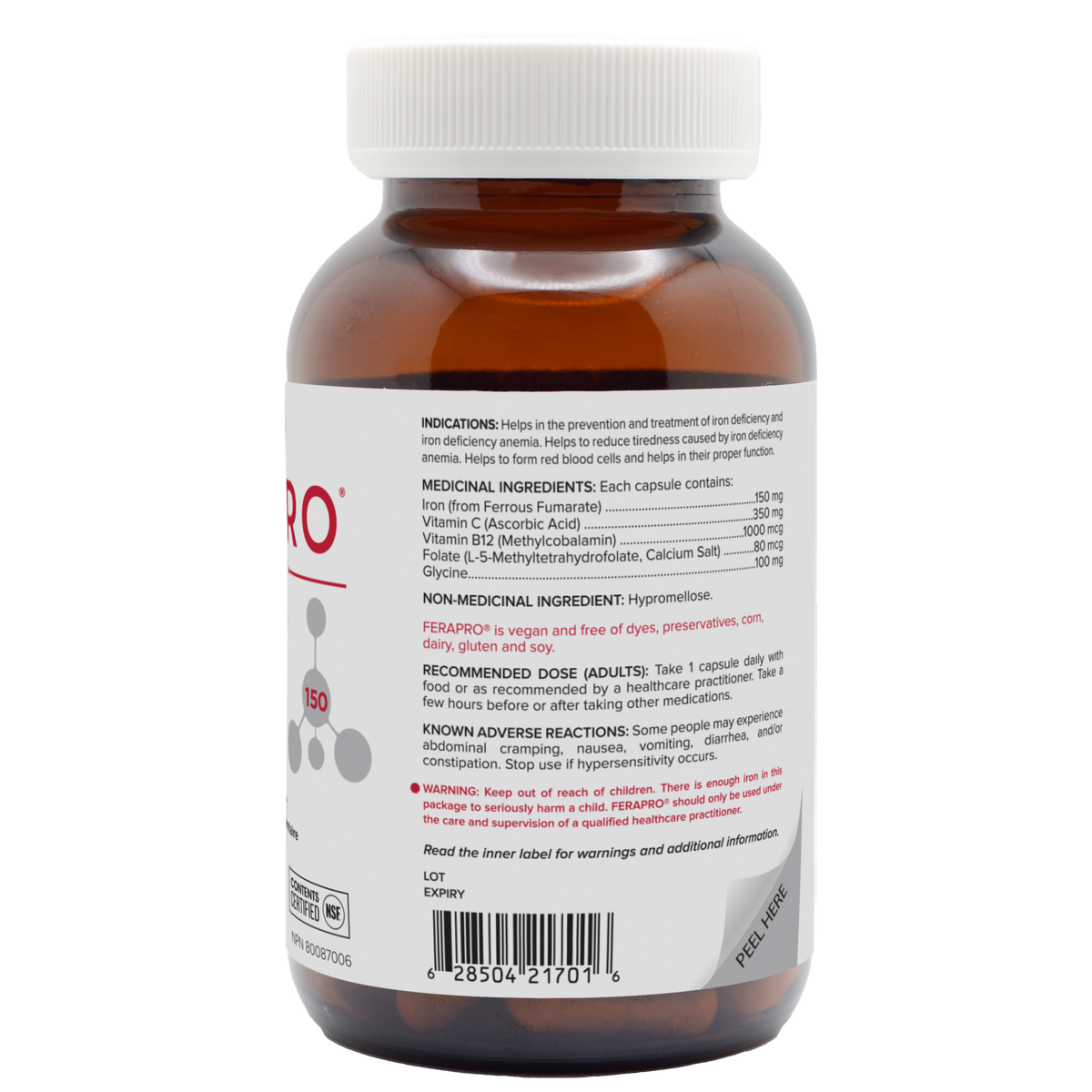 FERAPRO™ by Bob’s Iron Formula – High-Potency Iron & Energy Support | 100 Veggie Capsules