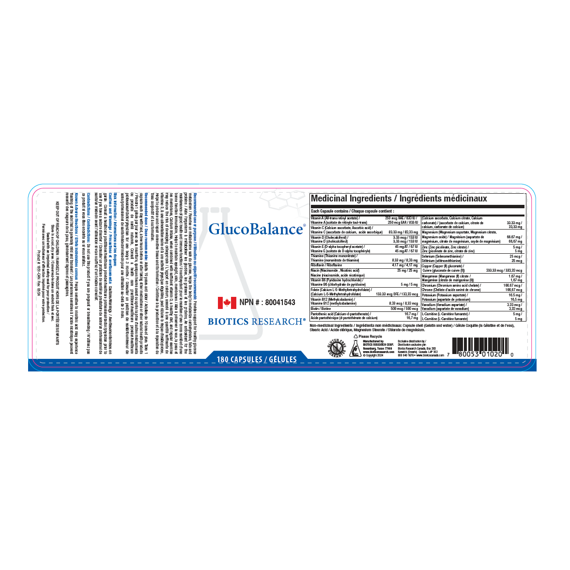 GlucoBalance® | Biotics Research® | 180 Capsules