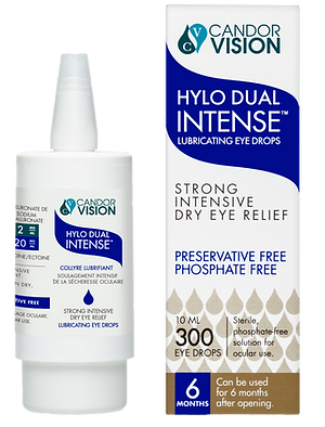 Hylo Dual Intense™ by CandorVision™ – Advanced Dry Eye & Moisture Barrier Support | 5 mL or 10 mL