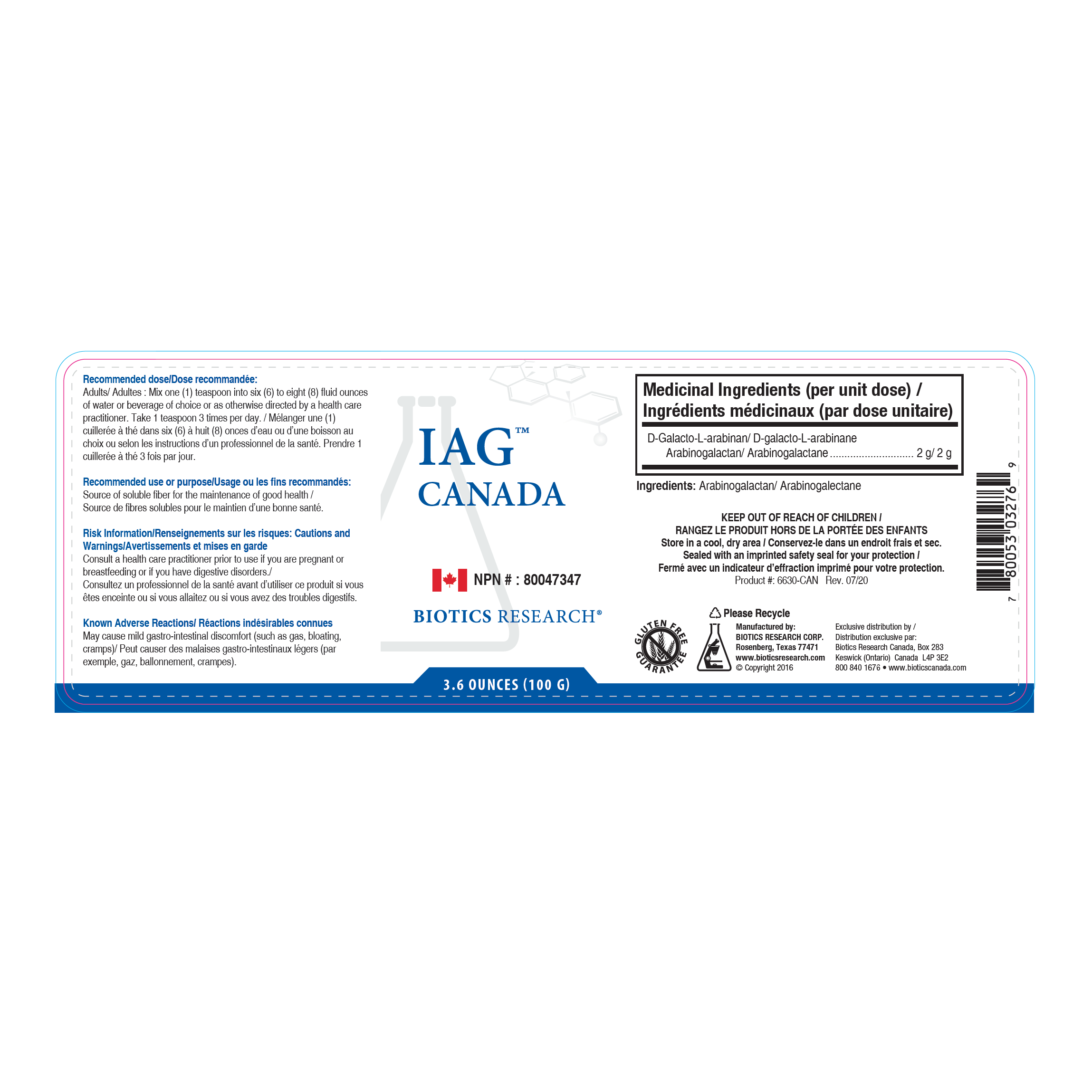IAG | Biotics Research® | 100g