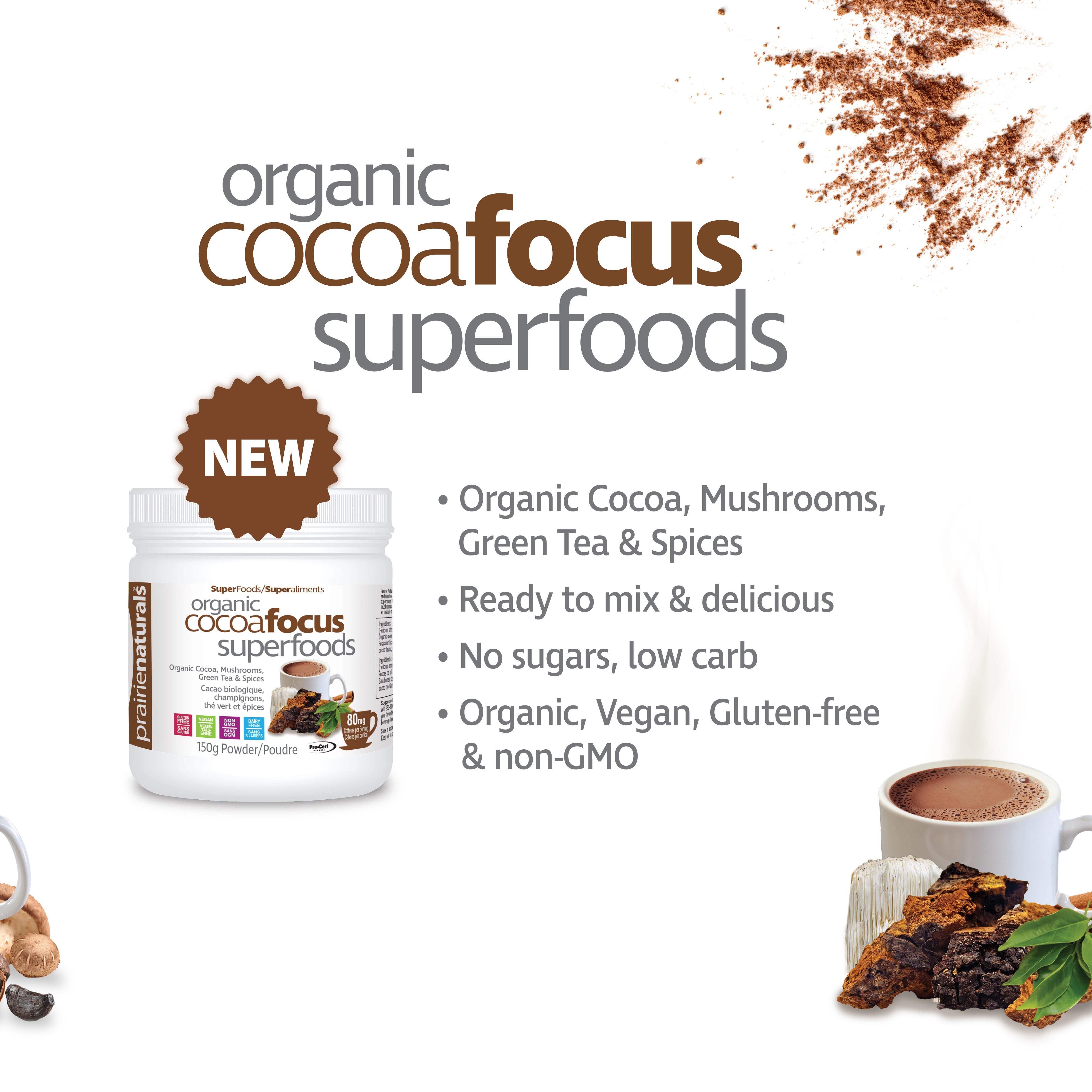 Organic CocoaFocus Superfoods | Prairie Naturals® | 150 gr
