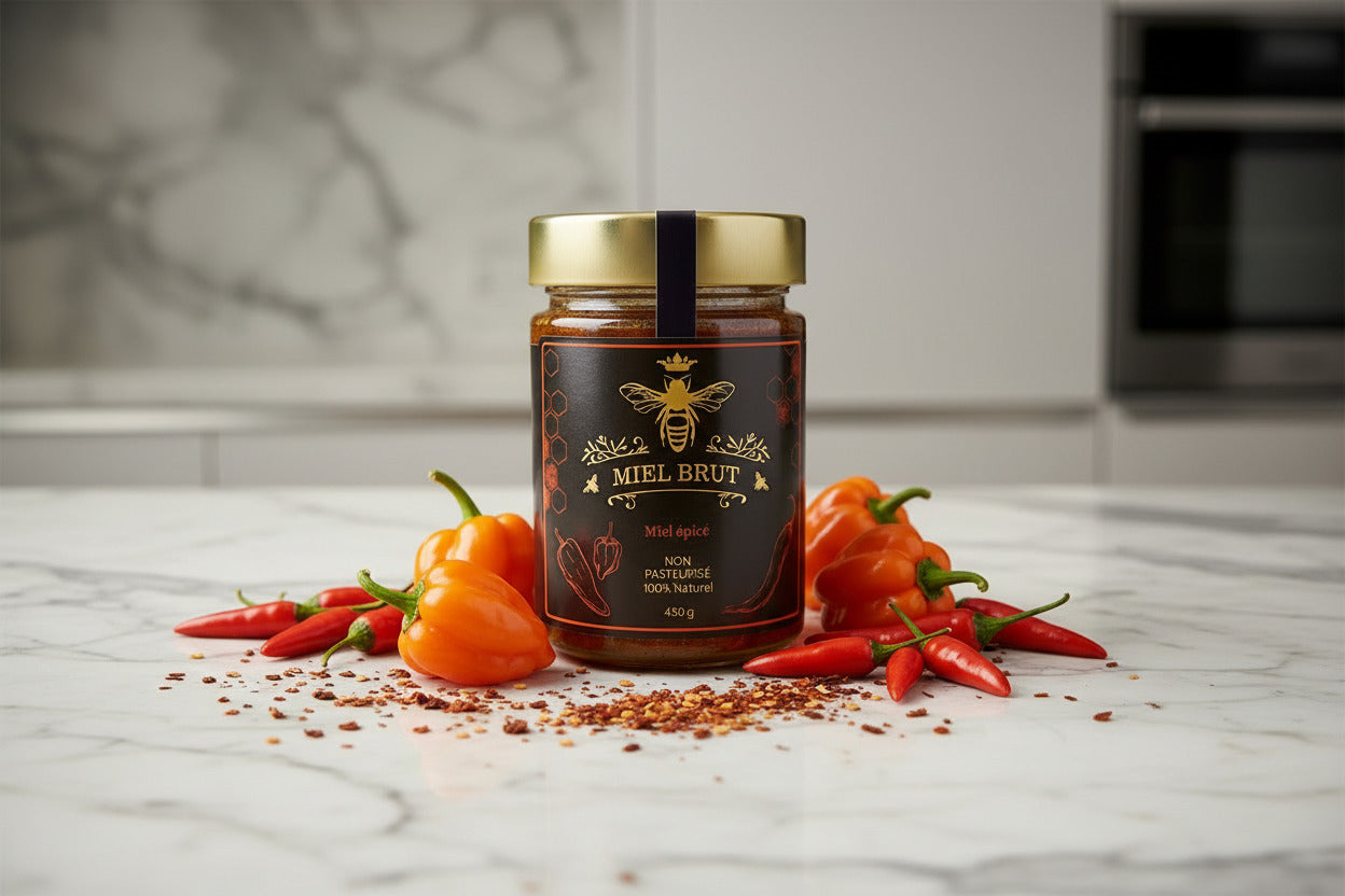 Mielbrut Hot Honey — Raw Quebec Honey with Chili Pepper Heat