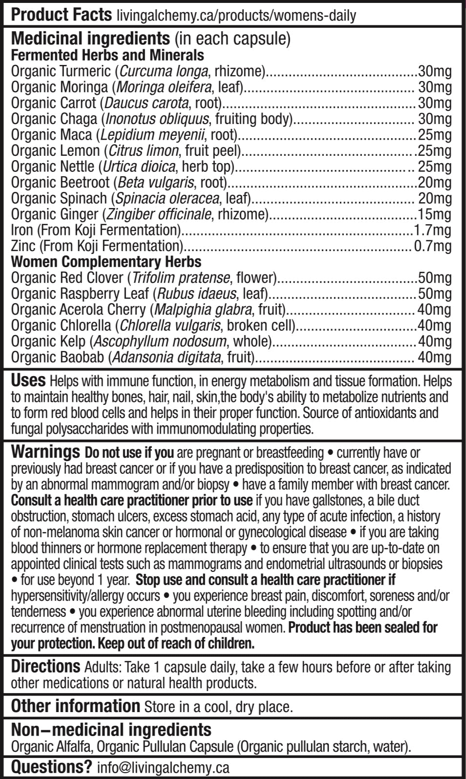Women’s DAILY + | Living Alchemy | 60 Vegan Capsules