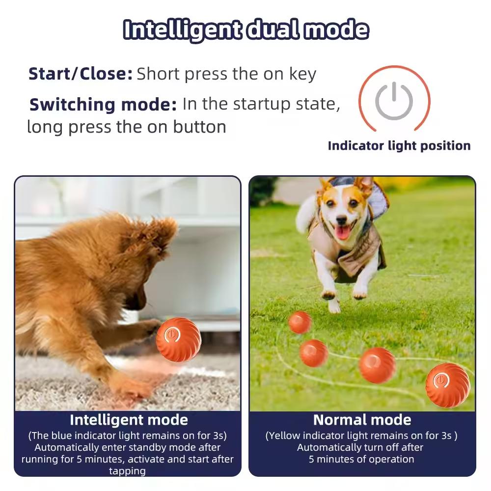 Vibrating Dog Ball Toy for Dogs & Cats – Interactive Bouncing
