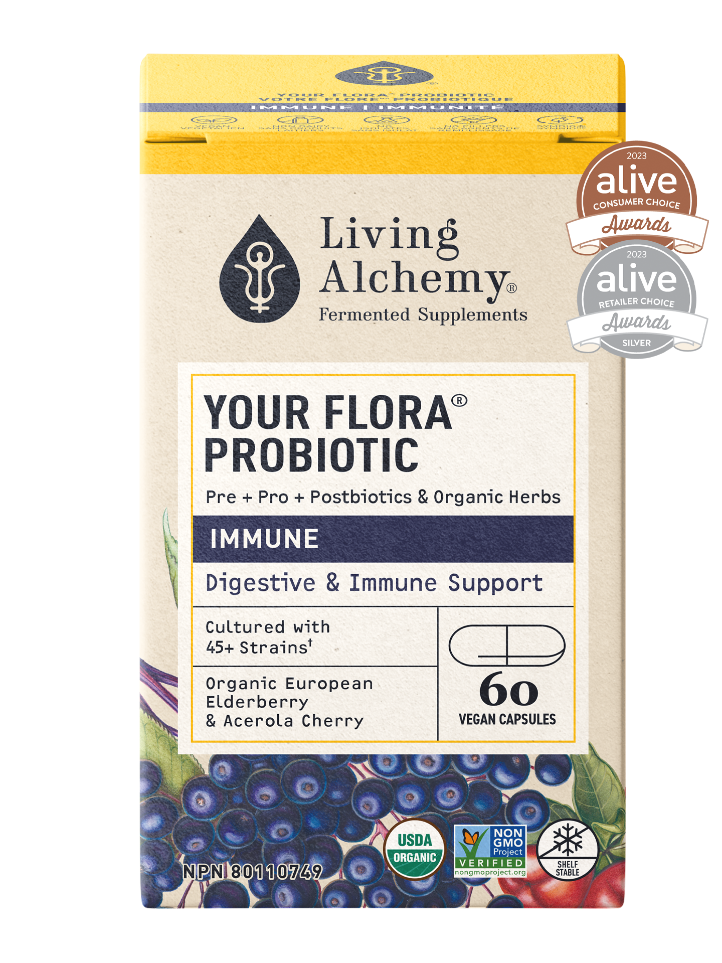 Your Flora® Probiotic Immune | Living Alchemy® | 60 Capsules