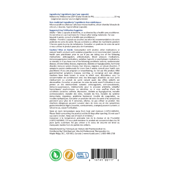 Melatonin-10 | Vita Aid® | 84 Capsules