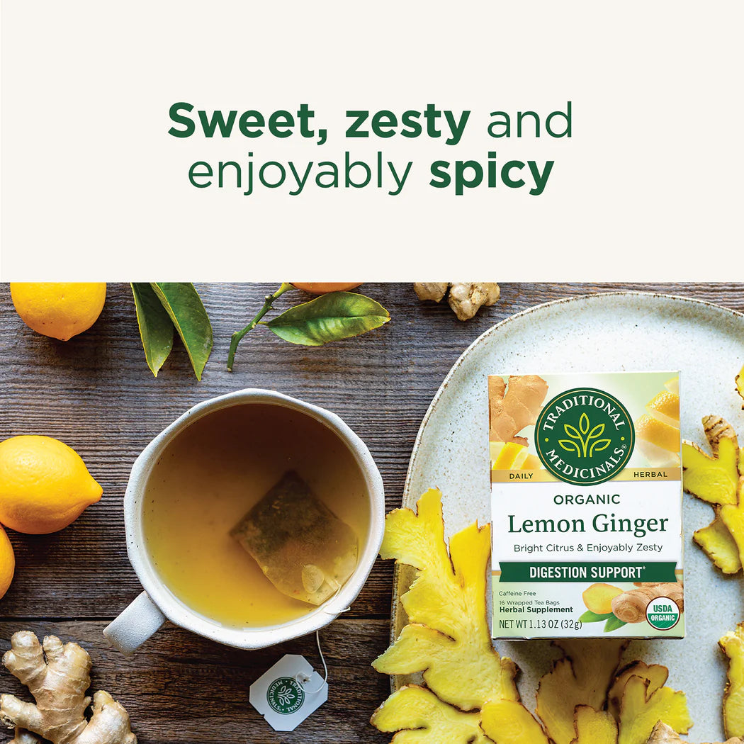 Organic Lemon Ginger Tea | Traditional Medicinals® | 16 Tea Bags