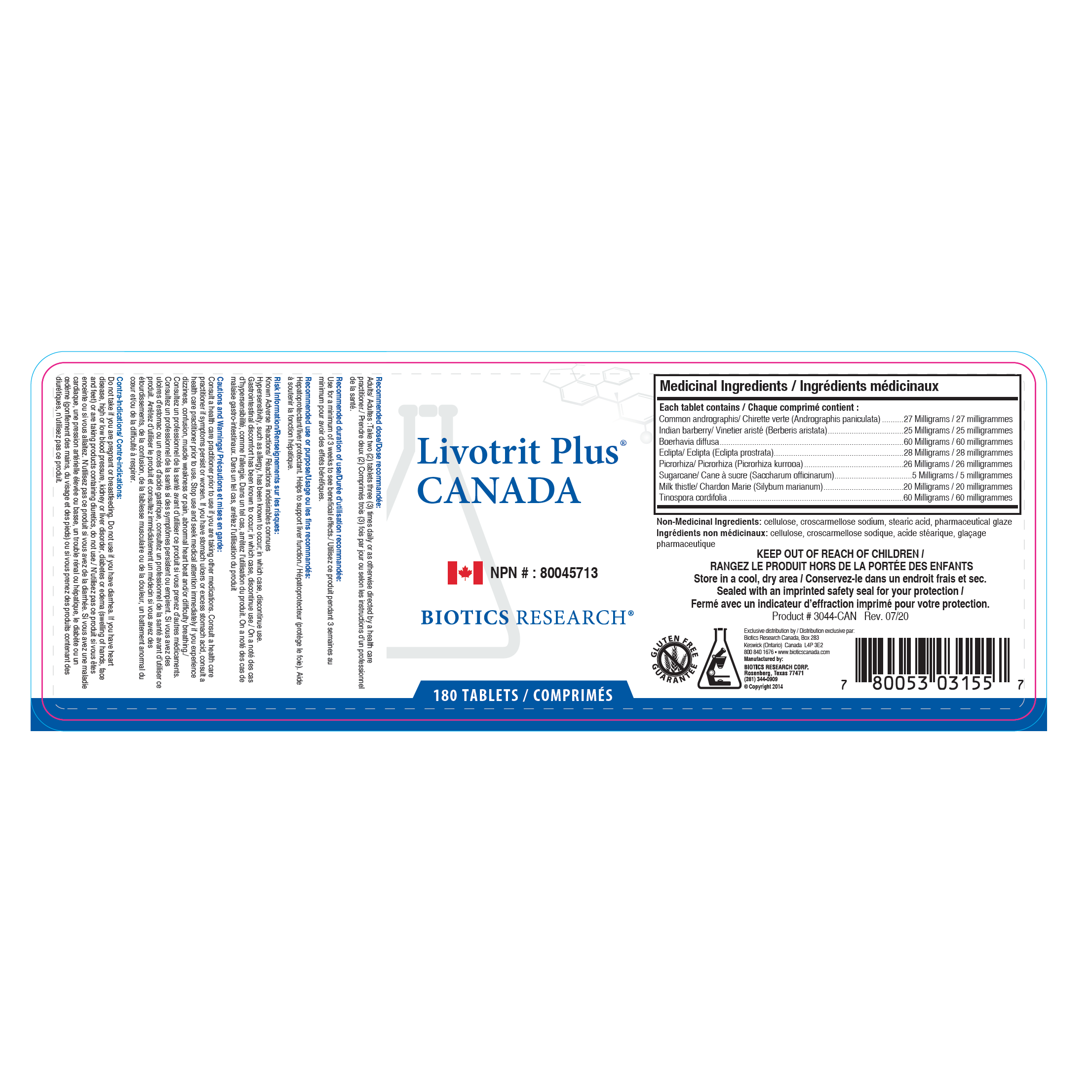 Livotrit Plus™ | Biotics Research® | 180 Tablets