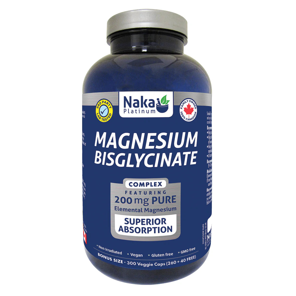 Magnesium Bisglycinate by Naka Platinum – Muscle, Sleep & Stress Support | 150, 300 or 390 Veg Capsules