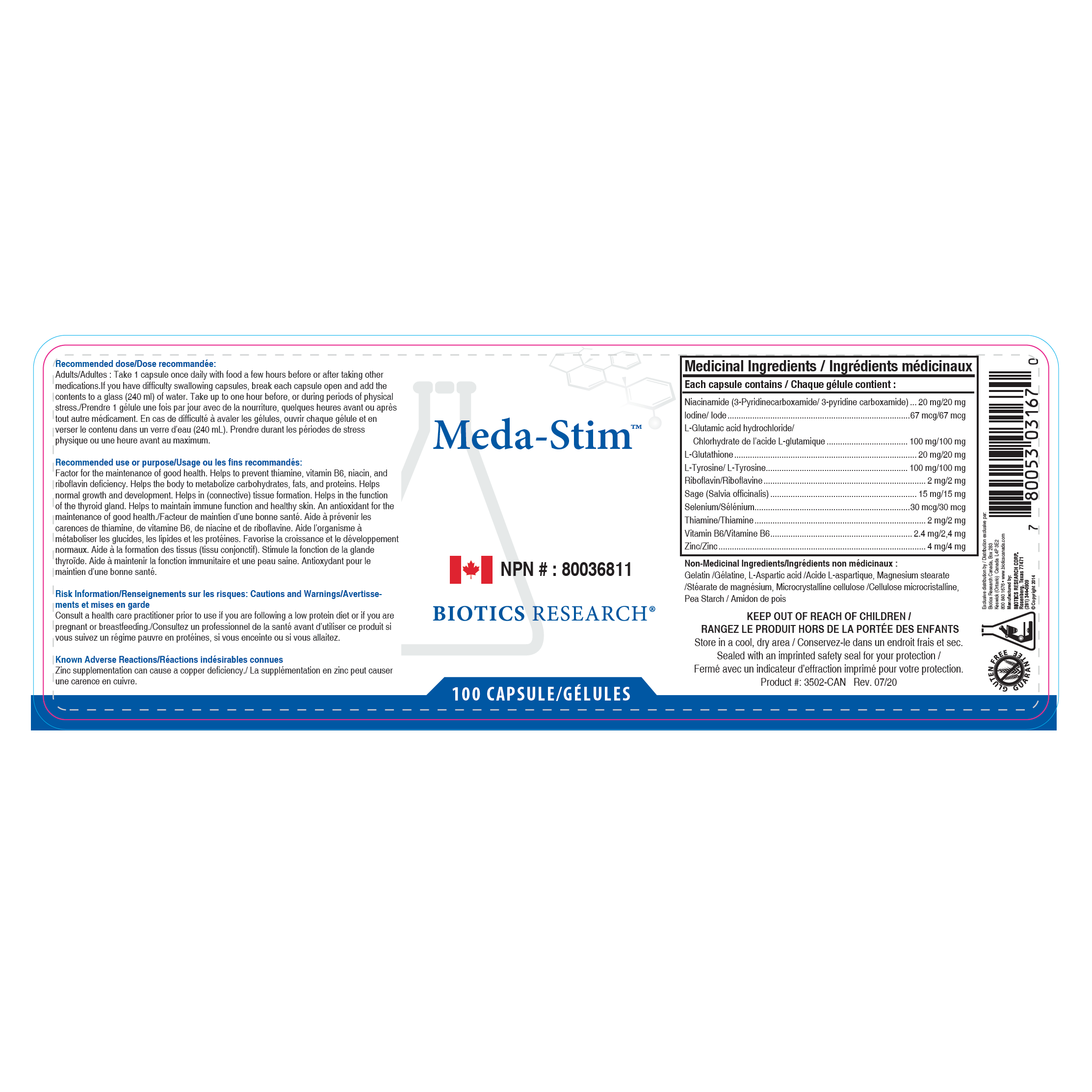 Meda-Stim™ | Biotics Research® | 100 Capsules