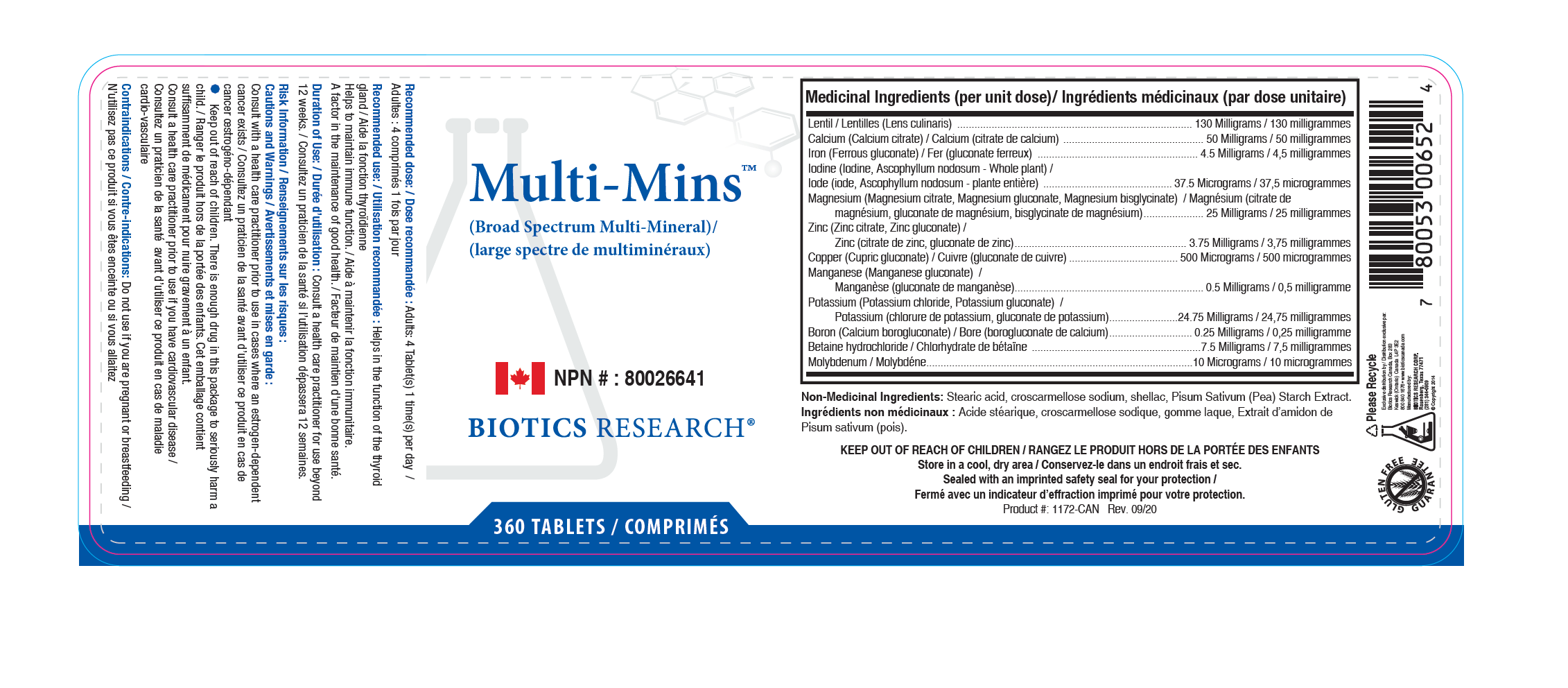 Multi-Mins | Biotics Research® | 120 or 360 Tablets