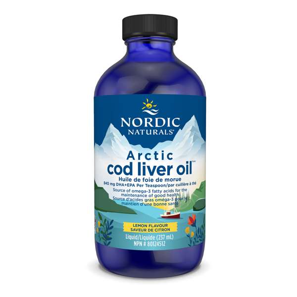 Arctic Cod Liver Oil™ – Orange , Strawberry & Lemon by Nordic Naturals® – Omega-3 DHA & Immune Support | 237 mL or 473 mL