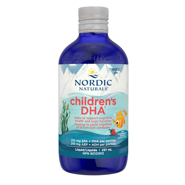 Children’s DHA Liquid Strawberry by Nordic Naturals® – Omega-3 DHA for Brain & Development | 119 mL or 217 mL