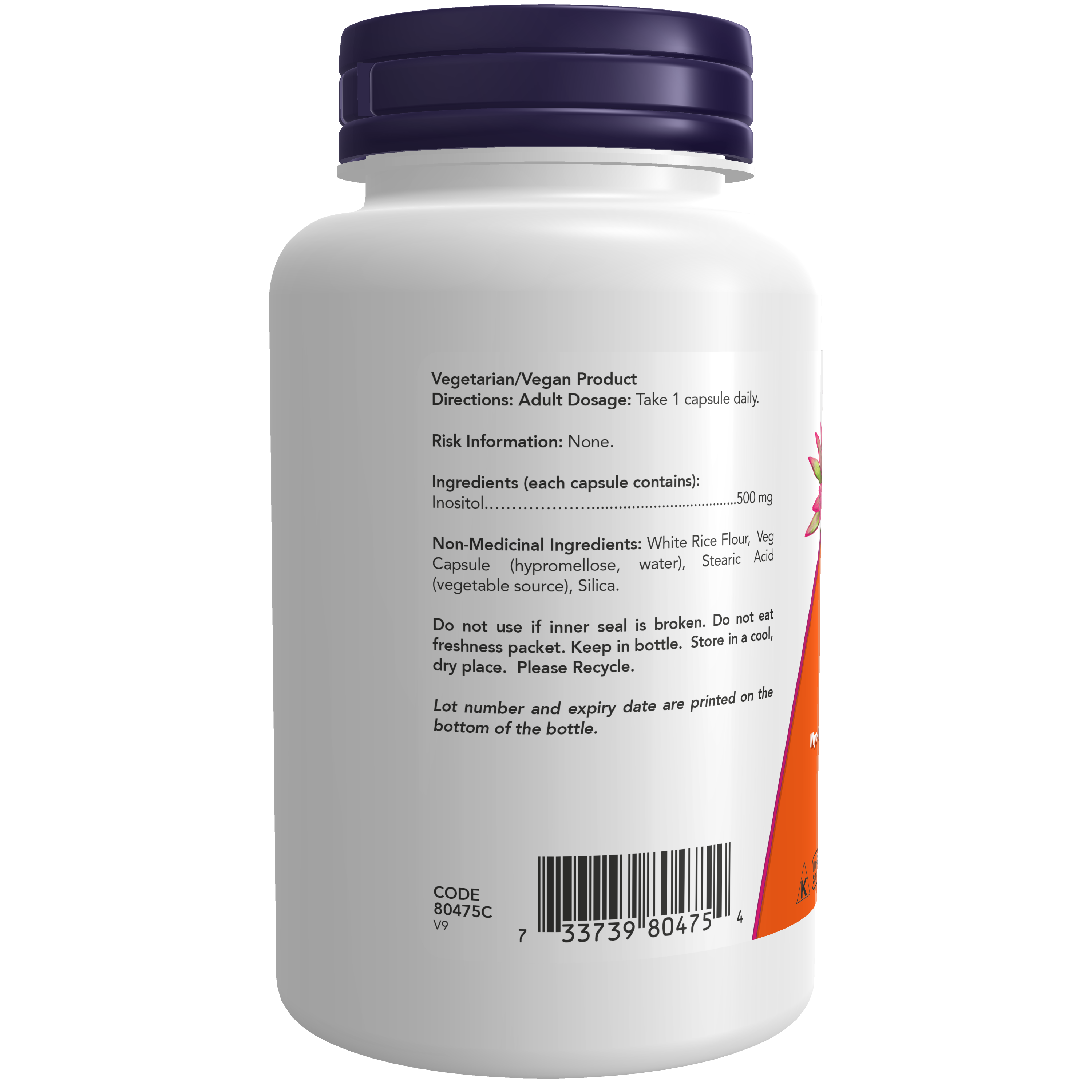 Inositol 500 mg | NOW® | 100 Veg Capsules