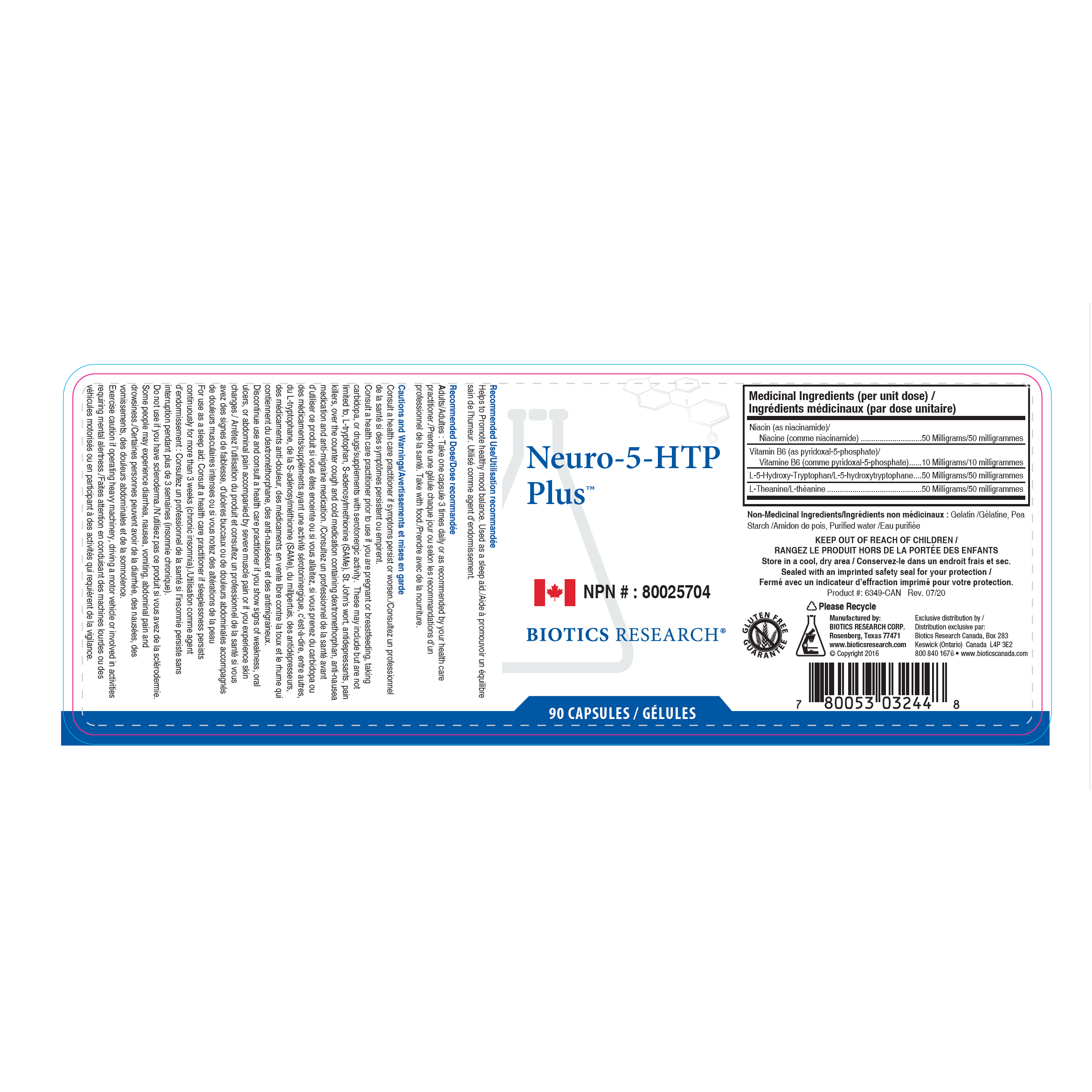 Neuro-5-HTP-Plus™ | Biotics Research® | 90 Capsules