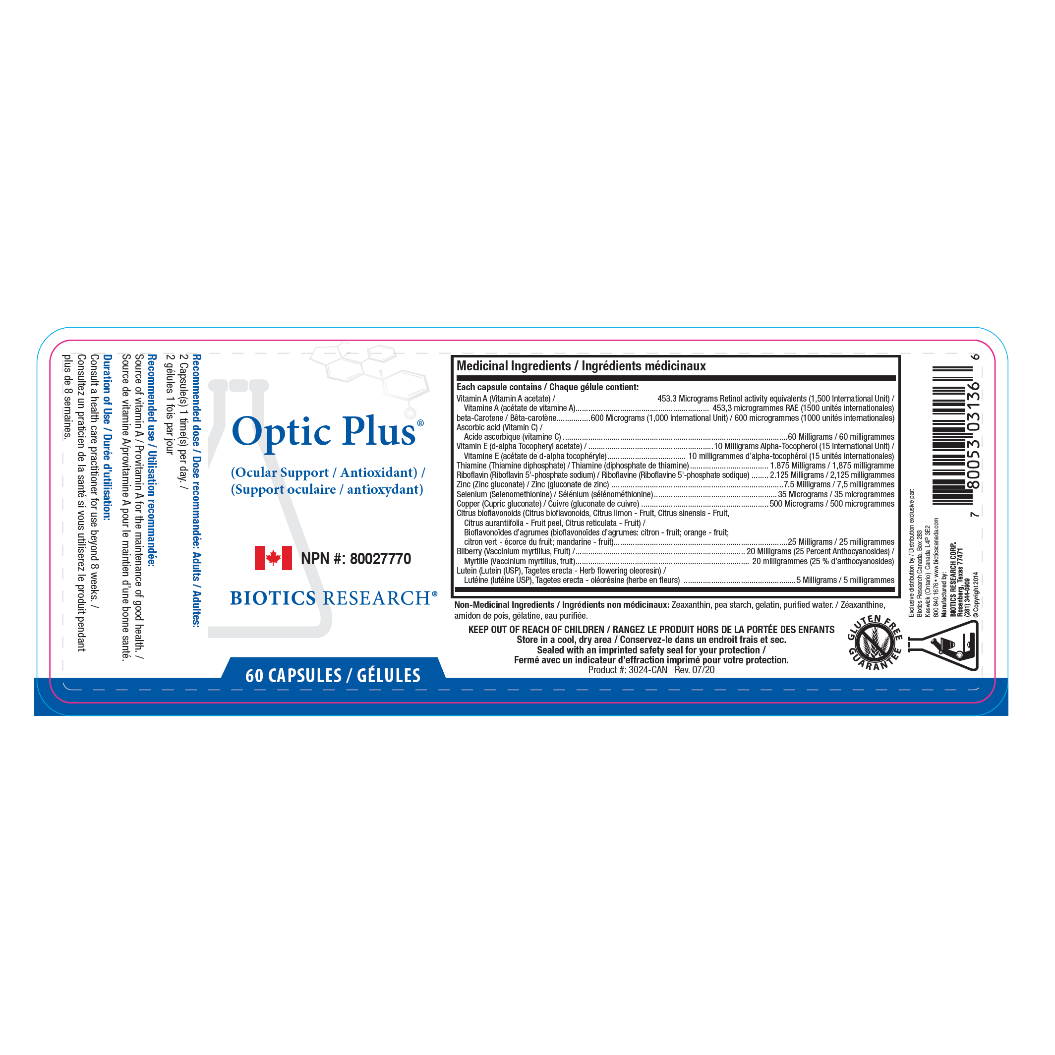Optic-Plus™ | Biotics Research® | 60 Tablets