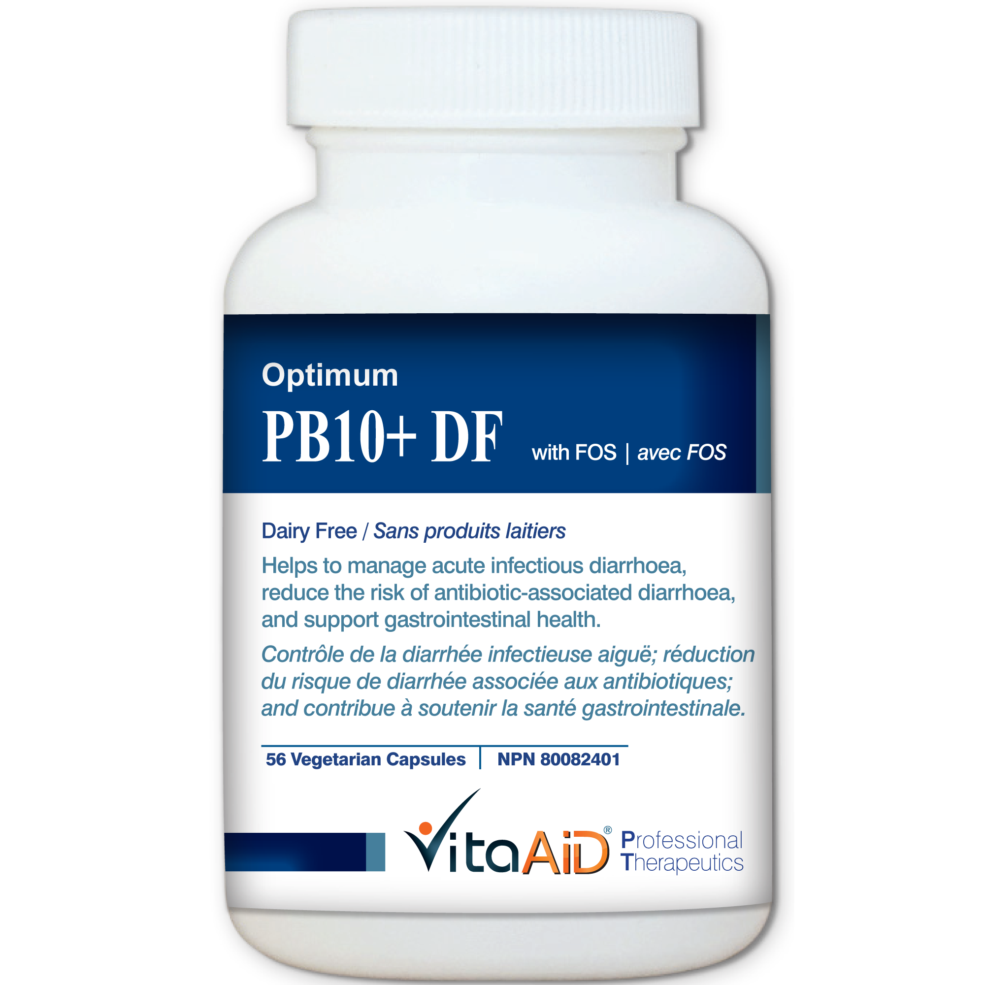 Optimum-PB10+ DF (with FOS) | Vita Aid® | 56 Capsules