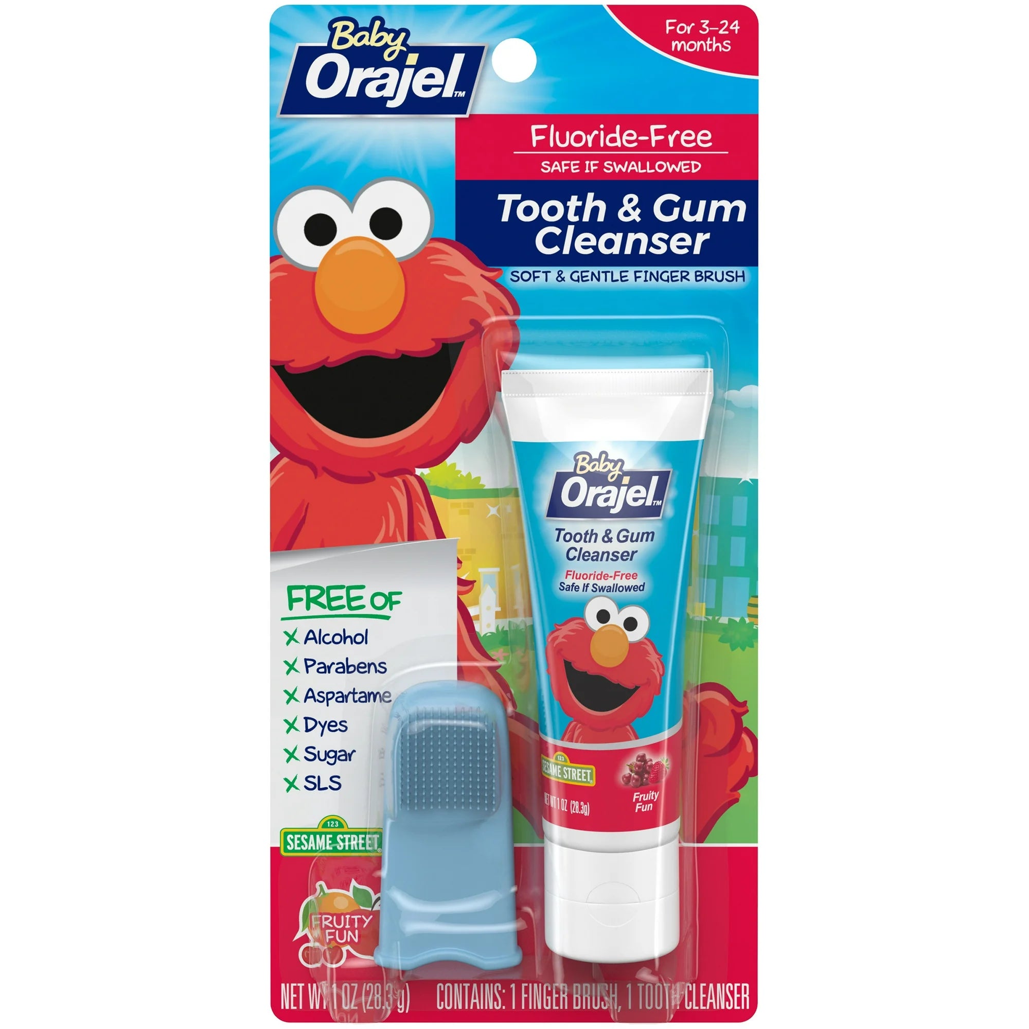 Elmo Tooth & Gum Cleanser with Toothbrush | Orajel™ Baby | 28.3 gr