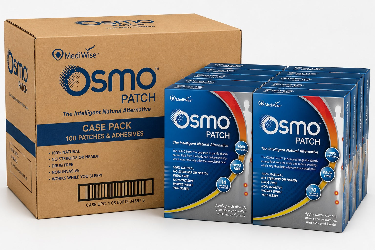 Osmo™ Patch by MediWise™ – Natural Pain & Inflammation Relief Pads | 10 Patches