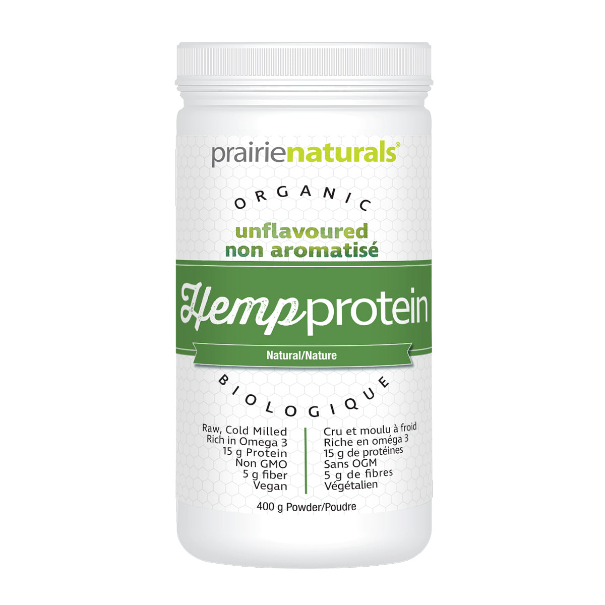 Organic Raw Hemp Protein | Prairie Naturals® | 400 gr Powder
