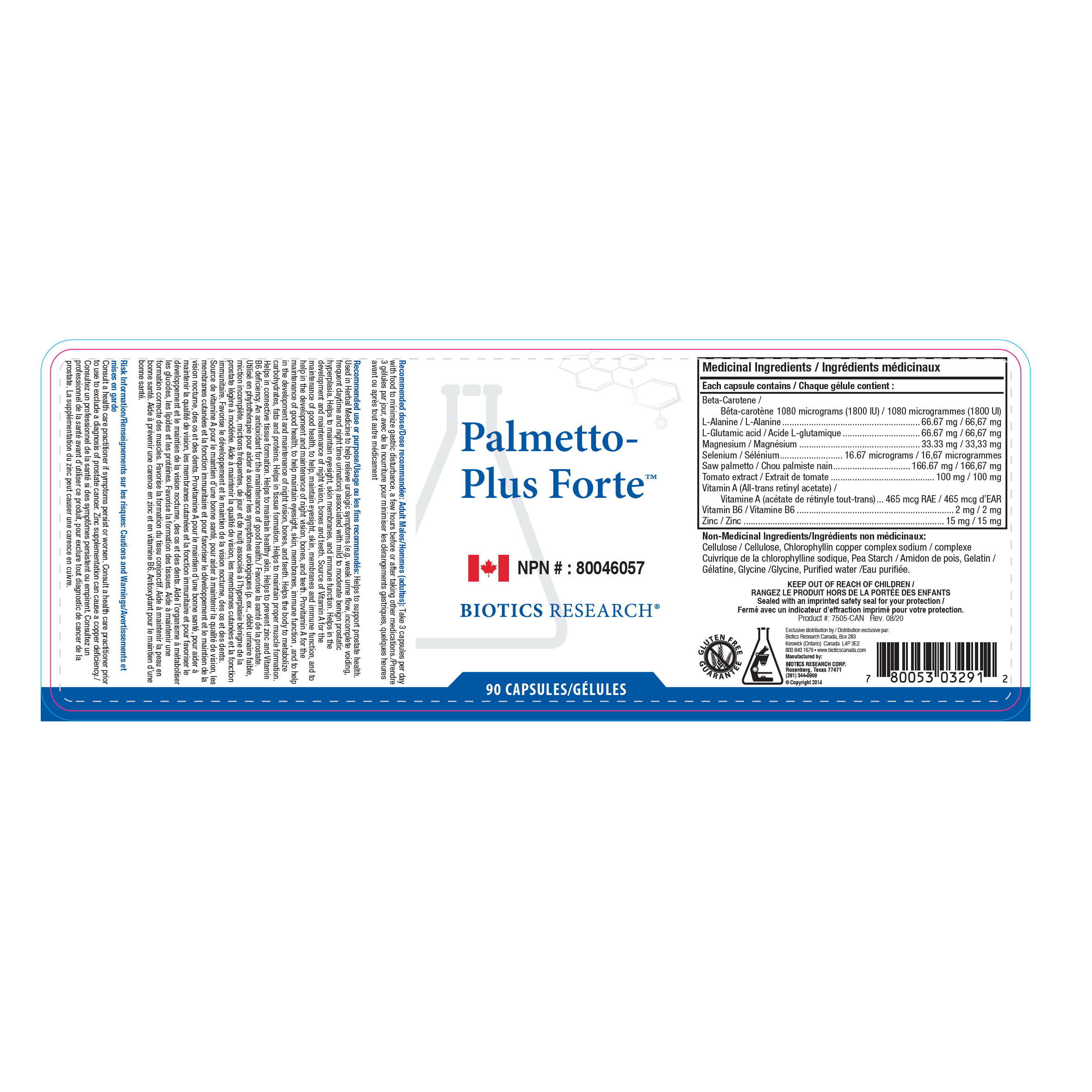 Palmetto Plus Forte™ | Biotics Research® | 90 Capsules