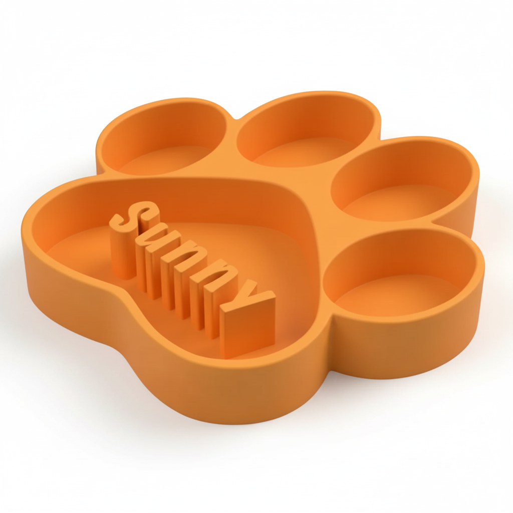 Personalized Dog Slow Feeder Bowl | Paw Design