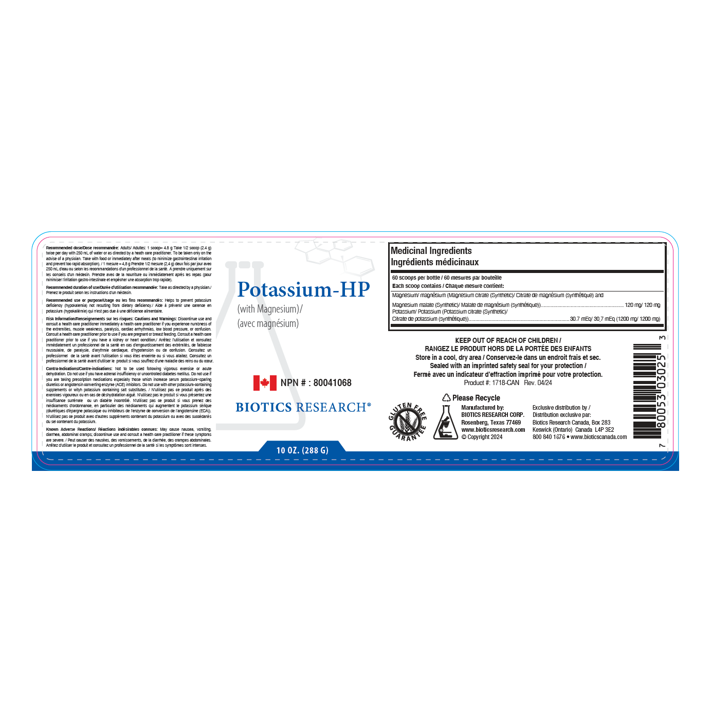 Potassium-HP® | Biotics Research® | 9.5 oz (264 gr)