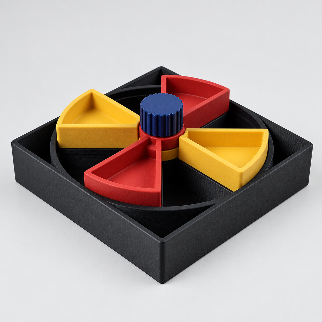 Interactive Puzzle Feeder for Dogs & Cats | 2 Layer Rotating Treat Cases