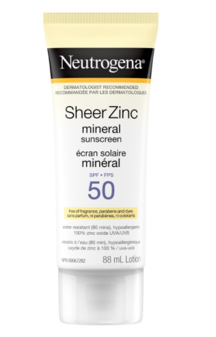 Sheer Zinc Mineral SunscreenSPF50 | Neutrogena® | 88 mL